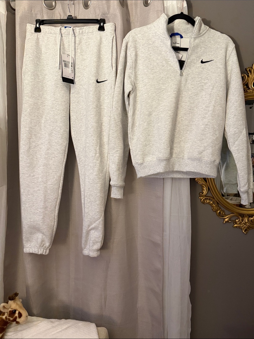 Nike Gray Pullover Half-Zip Sweatshirt & Joggers Set